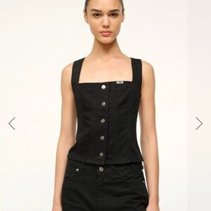 STAUD + WRANGLER TRUCKER TOP BLACK NW Small